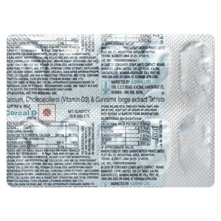 Corcal D NU 400IU Tablet 10'S