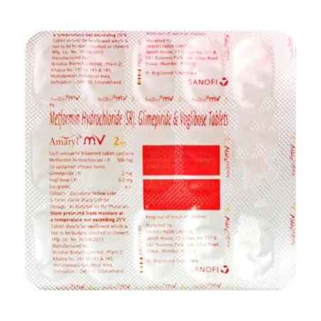 Amaryl MV 2mg Tablet 15'S