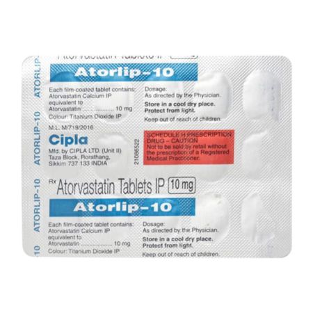 Atorlip 10mg Tablet 15'S