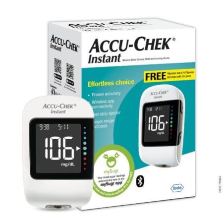 Accu-Chek Instant Glucometer with Free 10 Test Strips