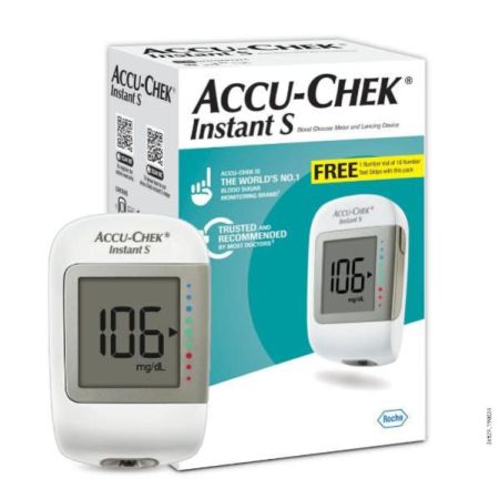 Accu-Chek Instant S Blood Glucose Monitor with Free 10 Test Strips