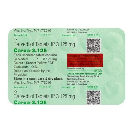 Carca 3.125mg Tablet 15'S