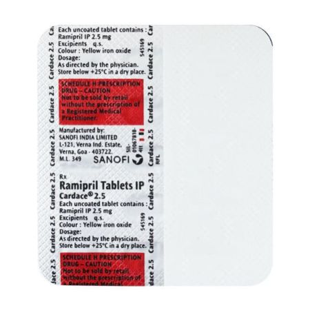 Cardace 2.5mg Tablet 15'S