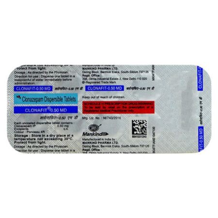 Clonafit MD 0.50mg Tablet 10'S