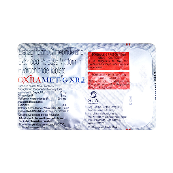 OXRAMET G XR 10/2/1000 Tablet 7's