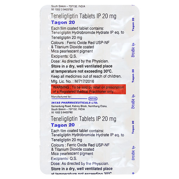 Tagon 20mg Tablet 15'S