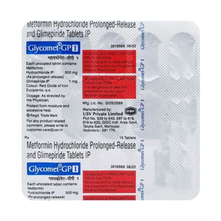 Glycomet GP 1mg Tablet 15'S