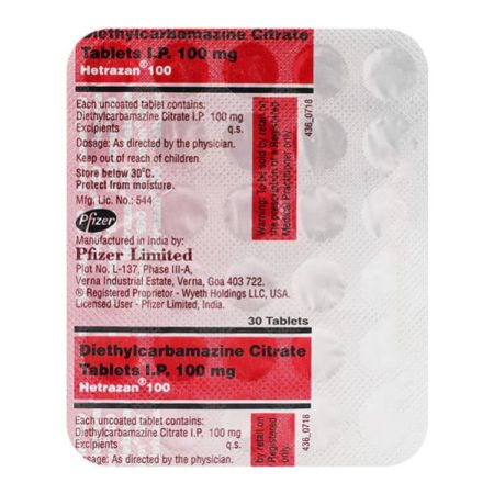 Hetrazan 100mg Tablet 30'S