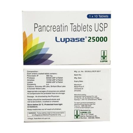 Lupase 25000 Tablet 10'S