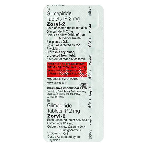 Zoryl 2mg Tablet 15'S